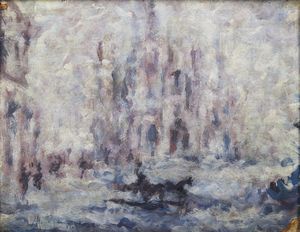 MANTOVANI LUIGI (1880 - 1957) - Attribuito a. Piazza Duomo