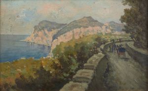 SCOPPA RADAMES RAIMONDO (1877 - 1957) : Strada a Capri  - Asta Asta 472 | ARTE ANTICA E DEL XIX SECOLO Virtuale - Associazione Nazionale - Case d'Asta italiane