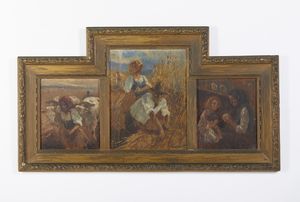 TODESCHINI PIERO (1888 - 1945) : Trittico del mondo agreste  - Asta Asta 472 | ARTE ANTICA E DEL XIX SECOLO Virtuale - Associazione Nazionale - Case d'Asta italiane