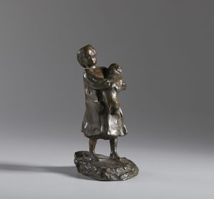 SCULTORE DEGLI INIZI DEL XX SECOLO : Bimba con cane  - Asta Asta 472 | ARTE ANTICA E DEL XIX SECOLO Virtuale - Associazione Nazionale - Case d'Asta italiane