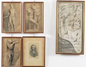 Antonio Frixione : Cinque studi accademici  - Asta Dall'Ottocento all'Arte Contemporanea - Associazione Nazionale - Case d'Asta italiane