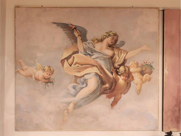 Pannello decorativo raffigurante Venere e amorini  - Asta Ispirazioni di arredo - Associazione Nazionale - Case d'Asta italiane