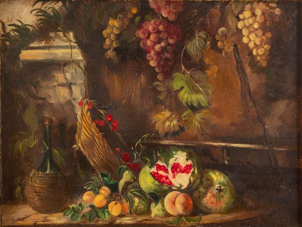 Maniera di Abraham Brueghel : Quattro dipinti raffiguranti nature morte  - Asta Incanti d'Arte - Associazione Nazionale - Case d'Asta italiane