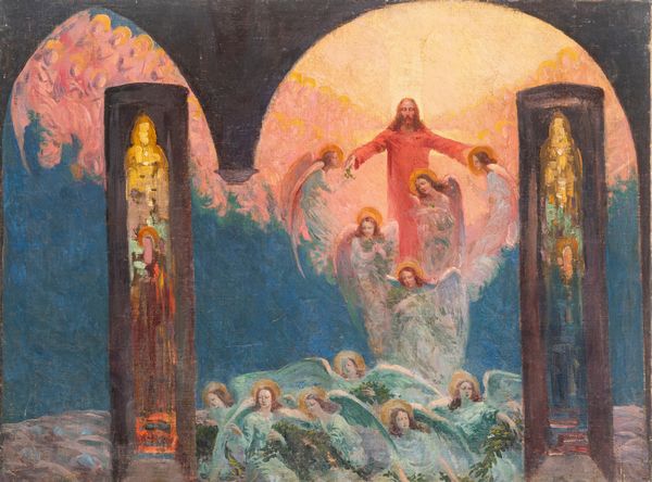 Scuola italiana, secolo XX : Cristo in gloria con Angeli  - Asta Incanti d'Arte - Associazione Nazionale - Case d'Asta italiane