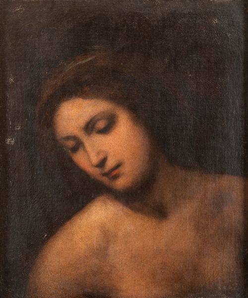 Scuola dell'Italia settentrionale, fine secolo XVI - inizi secolo XVII : Figura femminile (frammento)  - Asta Incanti d'Arte - Associazione Nazionale - Case d'Asta italiane