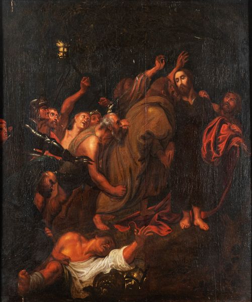 Seguace di Antoon van Dyck : Cattura di Cristo  - Asta Incanti d'Arte - Associazione Nazionale - Case d'Asta italiane