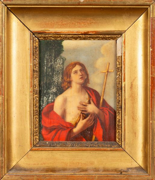 Scuola italiana, secolo XIX : San Giovanni Battista  - Asta Incanti d'Arte - Associazione Nazionale - Case d'Asta italiane