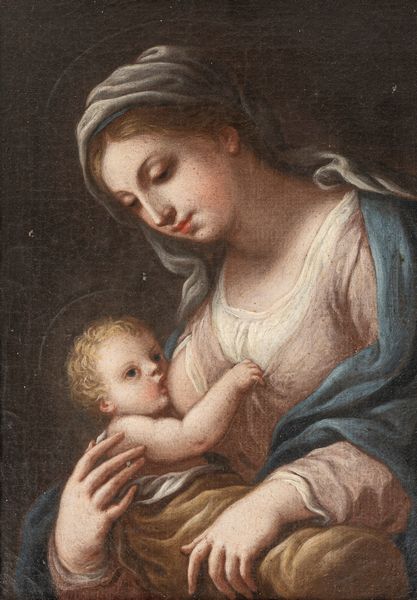 Scuola romana, secolo XVIII : Madonna del latte  - Asta Incanti d'Arte - Associazione Nazionale - Case d'Asta italiane