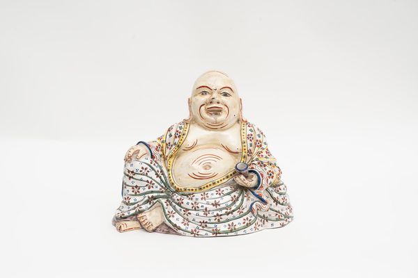 Budai in ceramica policroma di gusto orientale, inizi secolo XX  - Asta Incanti d'Arte - Associazione Nazionale - Case d'Asta italiane