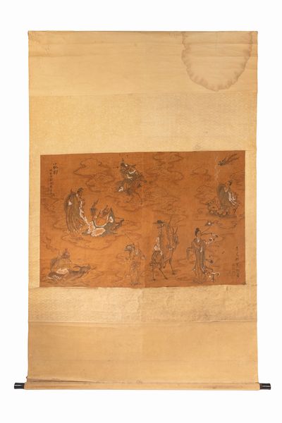 Scroll dipinto su seta raffigurante gli otto Immortali, Cina secolo XIX  - Asta Incanti d'Arte - Associazione Nazionale - Case d'Asta italiane