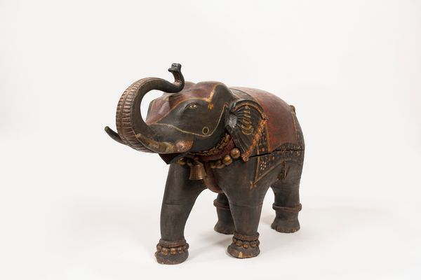 Elefante in legno laccato policromo, India secolo XIX  - Asta Incanti d'Arte - Associazione Nazionale - Case d'Asta italiane