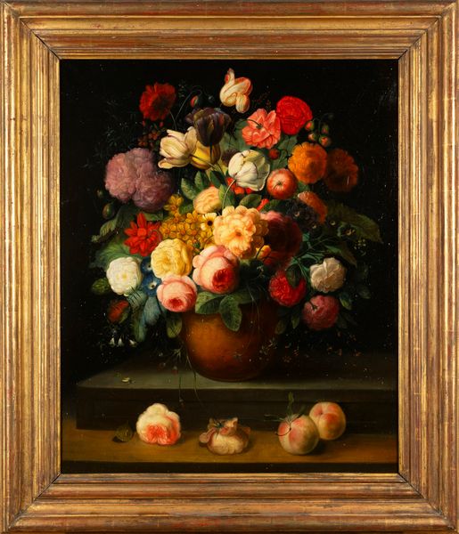 Maniera di Abraham Brueghel : Rose, tulipani, campanule e altri fiori in un vaso  - Asta Incanti d'Arte - Associazione Nazionale - Case d'Asta italiane