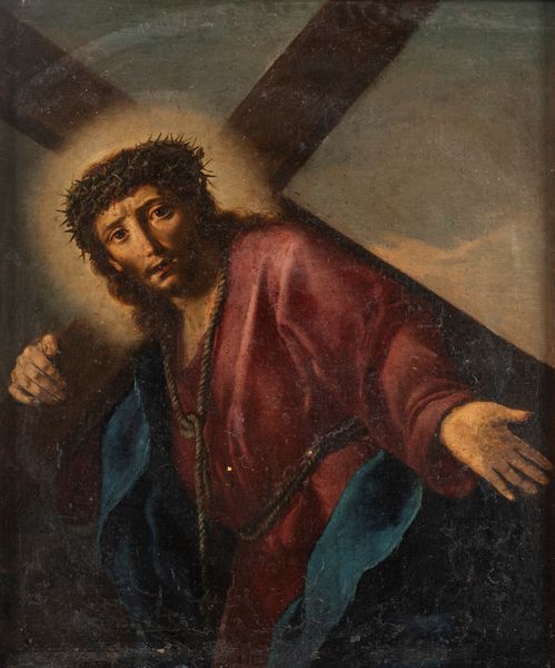 Scuola napoletana, secolo XVIII : Cristo portacroce  - Asta Incanti d'Arte - Associazione Nazionale - Case d'Asta italiane