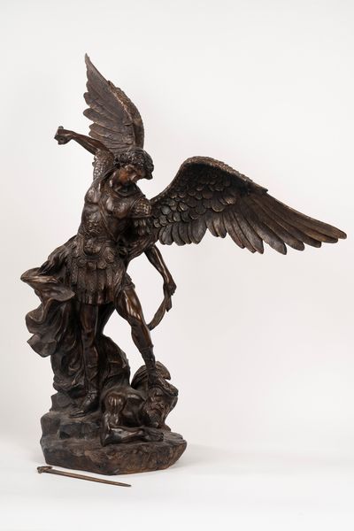 Scultura in bronzo raffigurante Arcangelo Michele, secolo XIX  - Asta Incanti d'Arte - Associazione Nazionale - Case d'Asta italiane