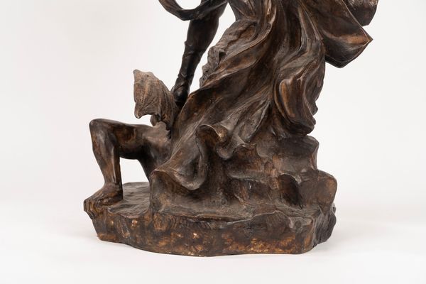 Scultura in bronzo raffigurante Arcangelo Michele, secolo XIX  - Asta Incanti d'Arte - Associazione Nazionale - Case d'Asta italiane