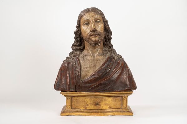 Scuola toscana, secolo XVI : Busto di Cristo  - Asta Incanti d'Arte - Associazione Nazionale - Case d'Asta italiane