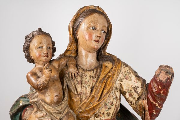 Scuola dell'Italia centrale, secolo XVII : Madonna con Bambino  - Asta Incanti d'Arte - Associazione Nazionale - Case d'Asta italiane