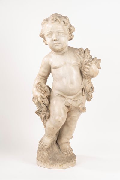 Scuola italiana, secolo XVIII : Putti raffiguranti Allegoria dell'Estate; e Allegoria dell'Inverno  - Asta Incanti d'Arte - Associazione Nazionale - Case d'Asta italiane