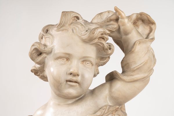 Scuola italiana, secolo XVIII : Putti raffiguranti Allegoria dell'Estate; e Allegoria dell'Inverno  - Asta Incanti d'Arte - Associazione Nazionale - Case d'Asta italiane