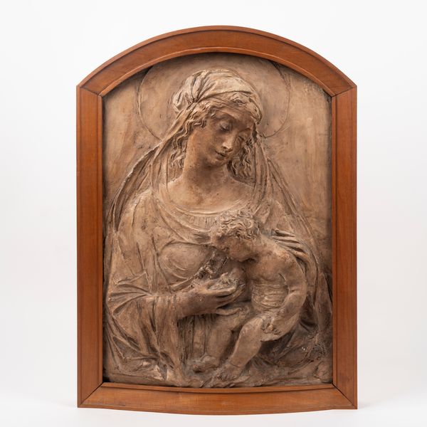 Altorilievo in terracotta raffigurante Madonna con Bambino, secolo XIX  - Asta Incanti d'Arte - Associazione Nazionale - Case d'Asta italiane