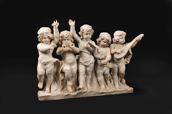 Scuola italiana, secolo XIX : Putti musicanti  - Asta Incanti d'Arte - Associazione Nazionale - Case d'Asta italiane