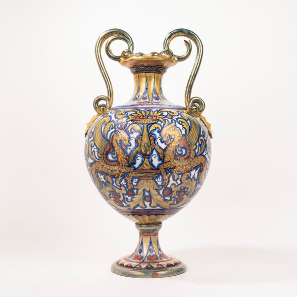 Vaso in maiolica policroma a lustro in stile neorinascimentale  - Asta Incanti d'Arte - Associazione Nazionale - Case d'Asta italiane