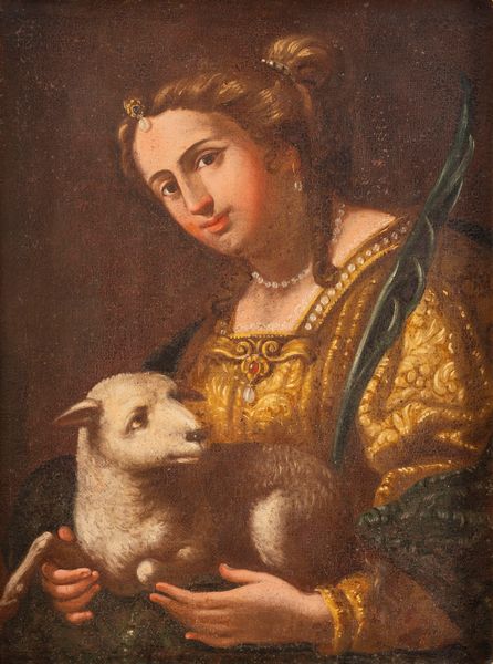 Scuola italiana, secolo XVII : Sant'Agnese  - Asta Incanti d'Arte - Associazione Nazionale - Case d'Asta italiane