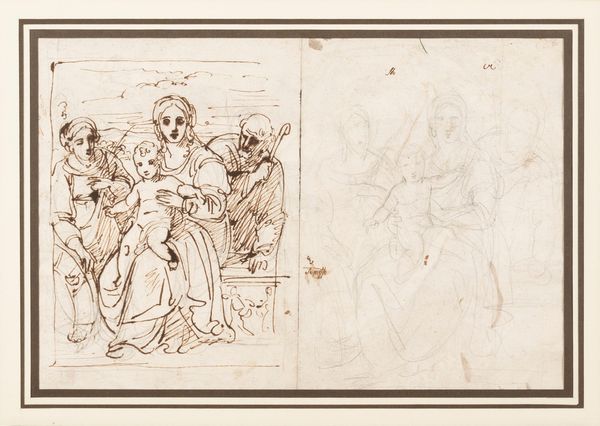 Seguace di Bartolomeo Pinelli (Roma 1781-1835) : Ercole al bivio (recto) e  Madonna con Bambino (verso)  - Asta Incanti d'Arte - Associazione Nazionale - Case d'Asta italiane