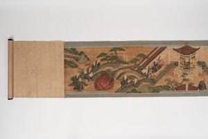 Emakimono su stoffa, Giappone secolo XVII -  XVIII  - Asta Incanti d'Arte - Associazione Nazionale - Case d'Asta italiane