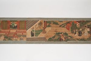 Emakimono su stoffa, Giappone secolo XVII -  XVIII  - Asta Incanti d'Arte - Associazione Nazionale - Case d'Asta italiane