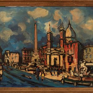 Achille Sdruscia : Roma, Piazza Navona  - Asta Incanti d'Arte - Associazione Nazionale - Case d'Asta italiane