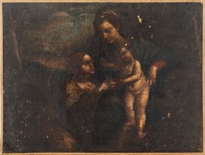 Seguace di Tiziano - Matrimonio mistico di Santa Caterina d'Alessandria