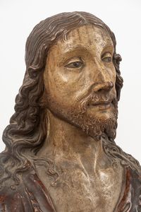 Scuola toscana, secolo XVI : Busto di Cristo  - Asta Incanti d'Arte - Associazione Nazionale - Case d'Asta italiane