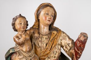 Scuola dell'Italia centrale, secolo XVII : Madonna con Bambino  - Asta Incanti d'Arte - Associazione Nazionale - Case d'Asta italiane