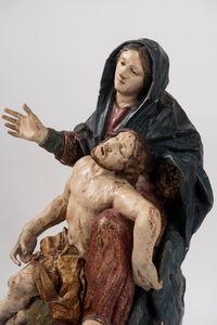 Scuola dell'Italia meridionale, secolo XVII : Pietà  - Asta Incanti d'Arte - Associazione Nazionale - Case d'Asta italiane