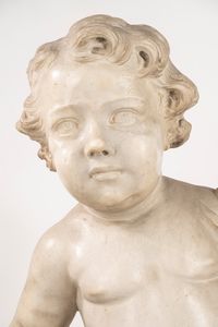 Scuola italiana, secolo XVIII : Putti raffiguranti Allegoria dell'Estate; e Allegoria dell'Inverno  - Asta Incanti d'Arte - Associazione Nazionale - Case d'Asta italiane