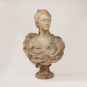 Scuola francese, secolo XVIII - Busto ritratto di gentildonna