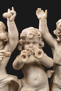 Scuola italiana, secolo XIX : Putti musicanti  - Asta Incanti d'Arte - Associazione Nazionale - Case d'Asta italiane