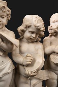 Scuola italiana, secolo XIX : Putti musicanti  - Asta Incanti d'Arte - Associazione Nazionale - Case d'Asta italiane