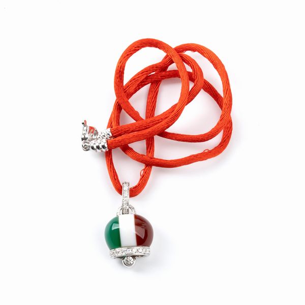 CHANTECLER : Collezione EDIZIONE LIMITATA: 150 anni dall'Unità d'Italia: pendente campanella tricolore con diamanti  - Asta Gioielli e Orologi - Associazione Nazionale - Case d'Asta italiane