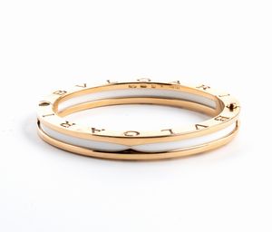 bulgari : Collezione B.zero1: bracciale rigido in oro e ceramica  - Asta Gioielli e Orologi - Associazione Nazionale - Case d'Asta italiane