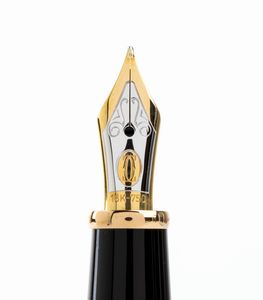 CARTIER : Penna stilografica nera con pennino in oro 18k  - Asta Gioielli e Orologi - Associazione Nazionale - Case d'Asta italiane