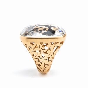 POMELLATO : Collezione ARABESQUE: anello a fascia in oro e quarzo fume'  - Asta Gioielli e Orologi - Associazione Nazionale - Case d'Asta italiane