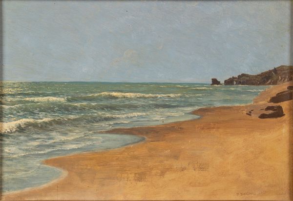 Stefan Aleksander Bakalowicz : Spiaggia assolata  - Asta Arte Figurativa tra XIX e XX Secolo - Associazione Nazionale - Case d'Asta italiane