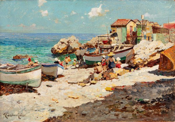 Felice Giordano : Giornata al mare  - Asta Arte Figurativa tra XIX e XX Secolo - Associazione Nazionale - Case d'Asta italiane