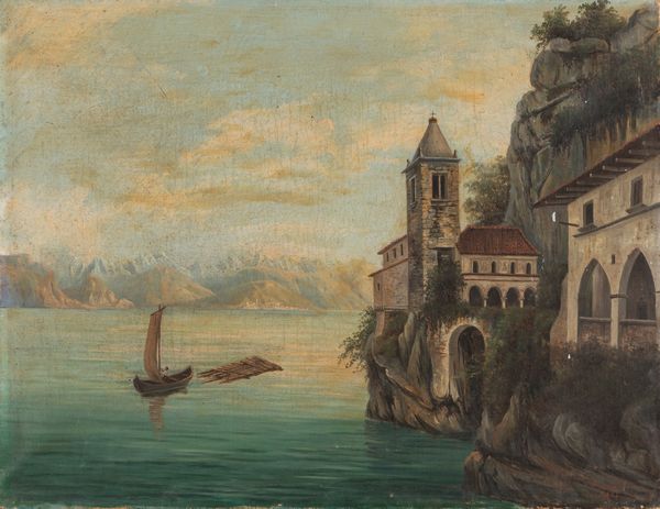 Teresa Doria : Lago Maggiore, Santa Caterina del Sasso  - Asta Arte Figurativa tra XIX e XX Secolo - Associazione Nazionale - Case d'Asta italiane