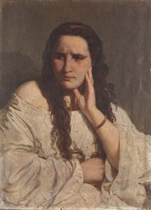 Attribuito a Anselm Feuerbach (Spira, 1829 – Venezia, 1880) : Giuditta  - Asta Arte Figurativa tra XIX e XX Secolo - Associazione Nazionale - Case d'Asta italiane