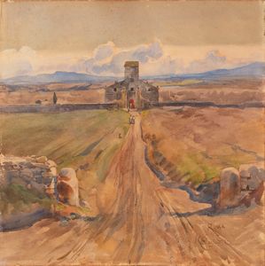 Onorato Carlandi - Casale nella Campagna romana