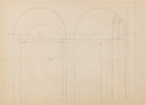 Ippolito Caffi : Studi di prospettiva  - Asta Arte Figurativa tra XIX e XX Secolo - Associazione Nazionale - Case d'Asta italiane