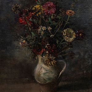 Pietro Gaudenzi - Vaso di crisantemi